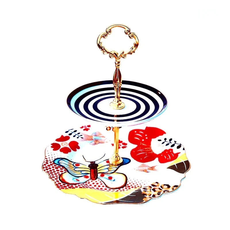 Butterfly & Stripe High Tea Stand - Pinkhill - LyndalT - teacup - Darwin boutique - Australian fashion design - Darwin Fashion - Australian Fashion Designer - Australian Fashion Designer Brands - Australian Fashion Design Coffee & Tea Cups