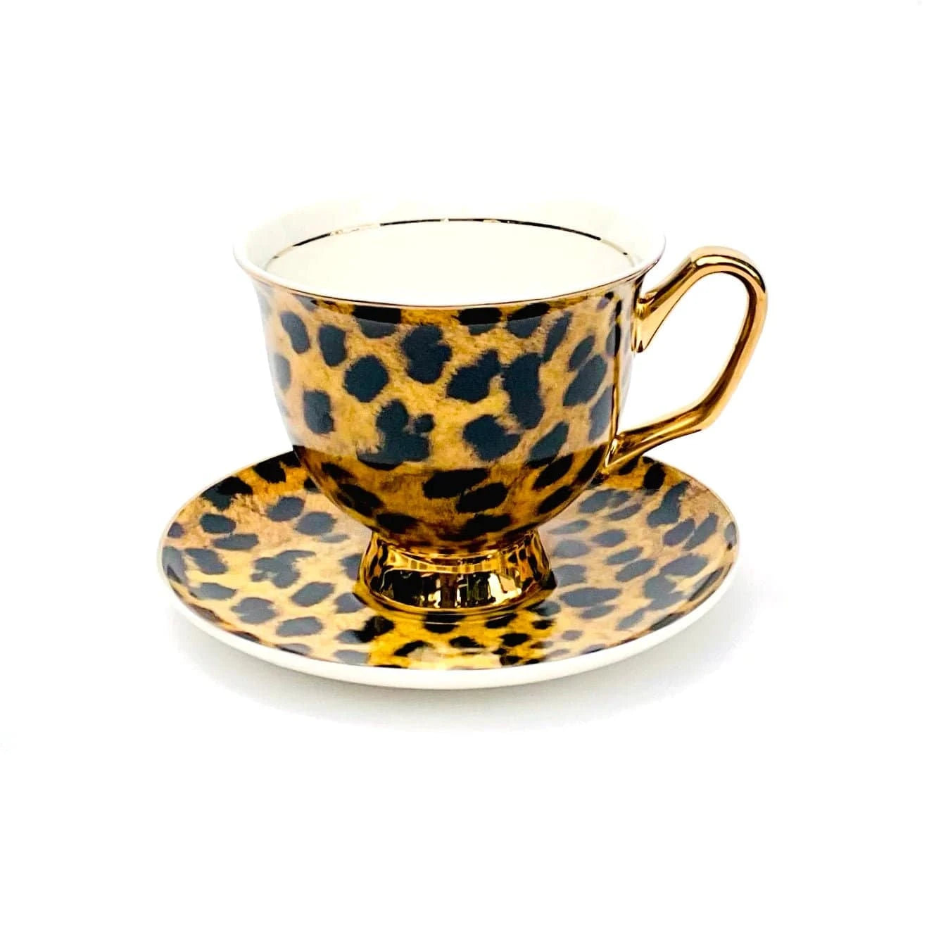 Leopard Print Teacup and Saucer - Pinkhill - LyndalT - teacup - Darwin boutique - Australian fashion design - Darwin Fashion - Australian Fashion Designer - Australian Fashion Designer Brands - Australian Fashion Design Tea Cups
