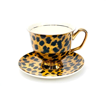 Leopard Print Teacup and Saucer - Pinkhill - LyndalT - teacup - Darwin boutique - Australian fashion design - Darwin Fashion - Australian Fashion Designer - Australian Fashion Designer Brands - Australian Fashion Design Tea Cups