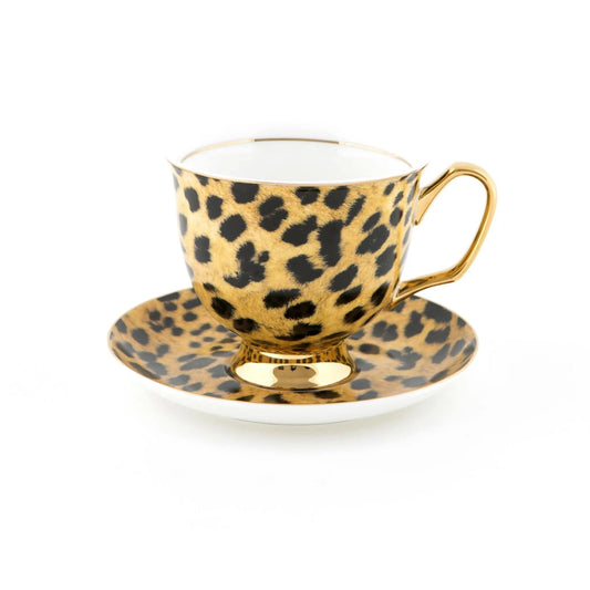 Leopard Print Teacup and Saucer - Pinkhill - LyndalT - teacup - Darwin boutique - Australian fashion design - Darwin Fashion - Australian Fashion Designer - Australian Fashion Designer Brands - Australian Fashion Design Tea Cups