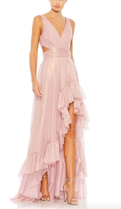 Mac Duggal Cut Out High Low Ruffle Gown - Pinkhill -  - [] - Darwin boutique - Australian fashion design - Darwin Fashion - Australian Fashion Designer - Australian Fashion Designer Brands - Australian Fashion Design 