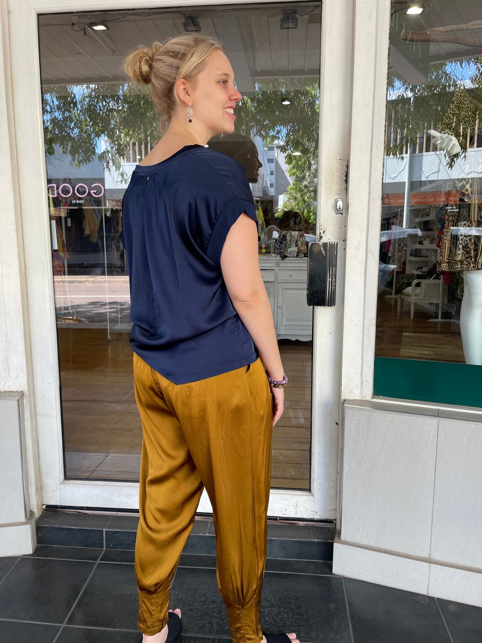 Maine Pants - Gold - Pinkhill, Darwin boutique, Australian high end fashion, Darwin Fashion