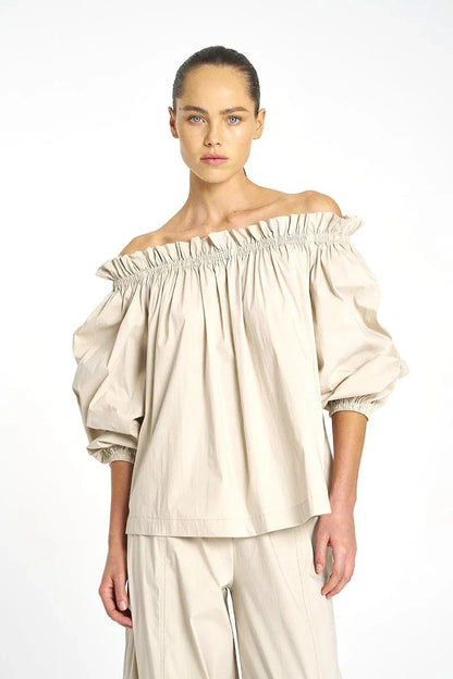 MELA PURDIE BREEZE BLOUSE - BISCOTTI - Pinkhill -  - [] - Darwin boutique - Australian fashion design - Darwin Fashion - Australian Fashion Designer - Australian Fashion Designer Brands - Australian Fashion Design 