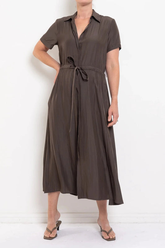 MELA PURDIE DRAW-WAIST T DRESS - LEATHER - Pinkhill -  - [] - Darwin boutique - Australian fashion design - Darwin Fashion - Australian Fashion Designer - Australian Fashion Designer Brands - Australian Fashion Design 