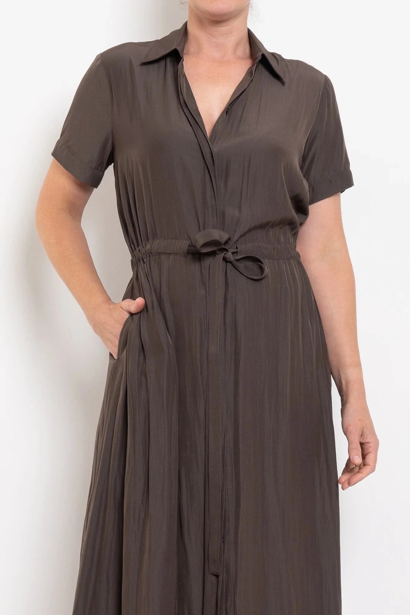 MELA PURDIE DRAW-WAIST T DRESS - LEATHER - Pinkhill -  - [] - Darwin boutique - Australian fashion design - Darwin Fashion - Australian Fashion Designer - Australian Fashion Designer Brands - Australian Fashion Design 