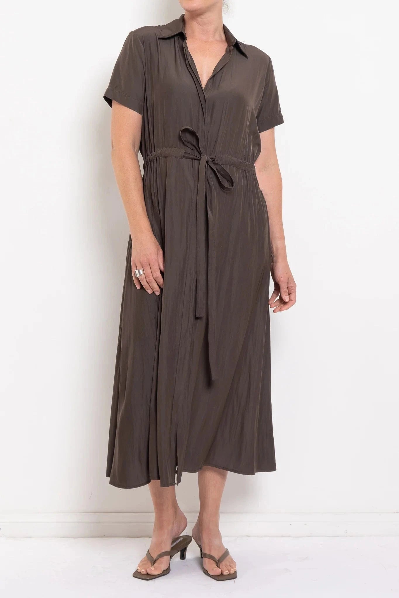 MELA PURDIE DRAW-WAIST T DRESS - LEATHER - Pinkhill -  - [] - Darwin boutique - Australian fashion design - Darwin Fashion - Australian Fashion Designer - Australian Fashion Designer Brands - Australian Fashion Design 