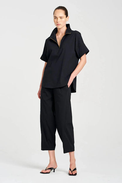 MELA PURDIE HALF ZIP SHIRT - BLACK - Pinkhill -  - [] - Darwin boutique - Australian fashion design - Darwin Fashion - Australian Fashion Designer - Australian Fashion Designer Brands - Australian Fashion Design 