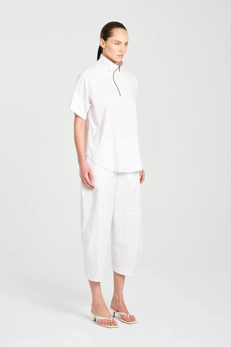 MELA PURDIE HALF ZIP SHIRT - WHITE - Pinkhill -  - [] - Darwin boutique - Australian fashion design - Darwin Fashion - Australian Fashion Designer - Australian Fashion Designer Brands - Australian Fashion Design 
