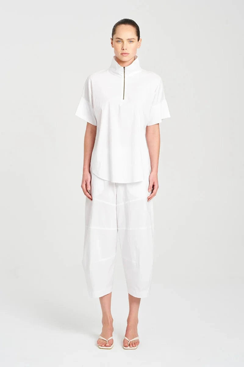 MELA PURDIE HALF ZIP SHIRT - WHITE - Pinkhill -  - [] - Darwin boutique - Australian fashion design - Darwin Fashion - Australian Fashion Designer - Australian Fashion Designer Brands - Australian Fashion Design 