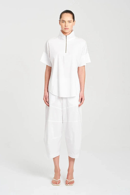 MELA PURDIE HALF ZIP SHIRT - WHITE - Pinkhill -  - [] - Darwin boutique - Australian fashion design - Darwin Fashion - Australian Fashion Designer - Australian Fashion Designer Brands - Australian Fashion Design 