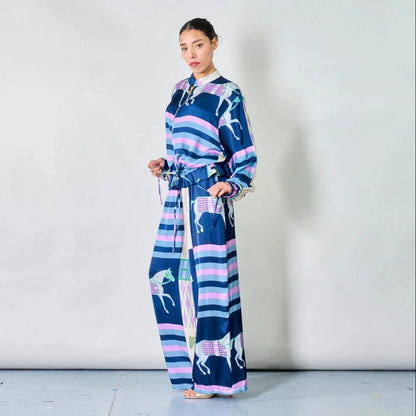 Michela Mii Equestrian stripe wide-leg pants - Blue - Pinkhill -  - ["New"] - Darwin boutique - Australian fashion design - Darwin Fashion - Australian Fashion Designer - Australian Fashion Designer Brands - Australian Fashion Design 