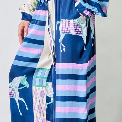 Michela Mii Equestrian stripe wide-leg pants - Blue - Pinkhill -  - ["New"] - Darwin boutique - Australian fashion design - Darwin Fashion - Australian Fashion Designer - Australian Fashion Designer Brands - Australian Fashion Design 