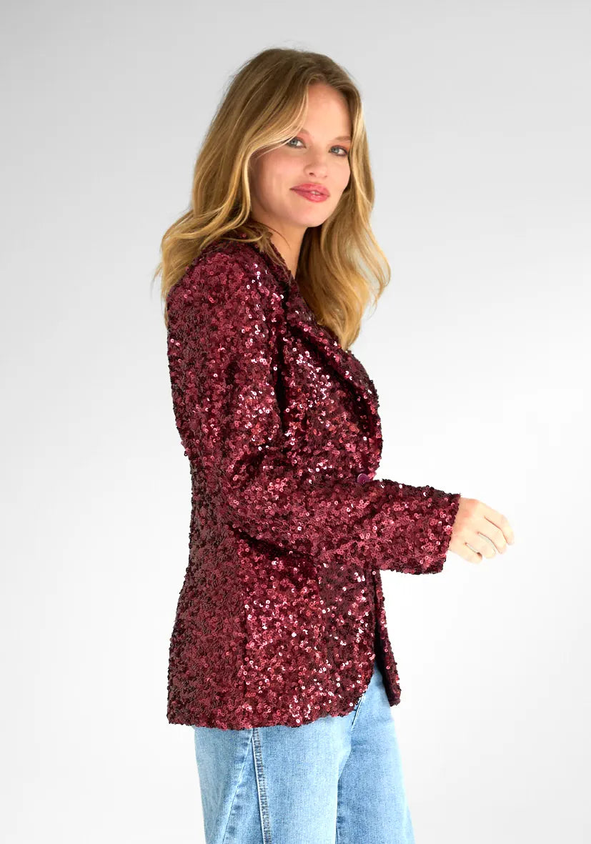 Miss Goodlife Bordeaux Seqiun Blazer - Pinkhill
