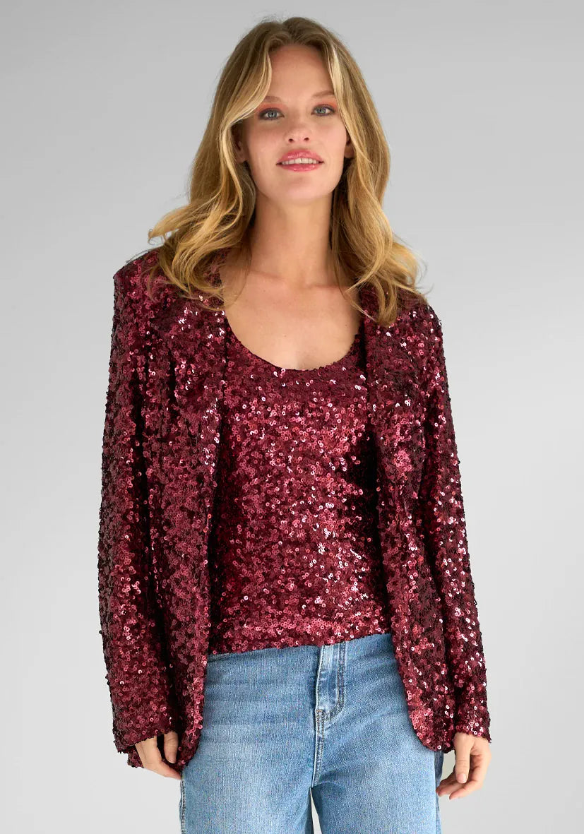 Miss Goodlife Bordeaux Seqiun Blazer - Pinkhill