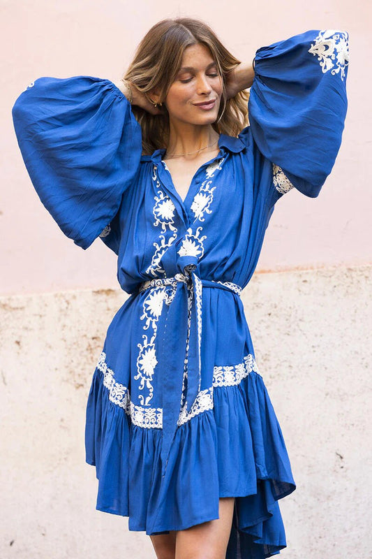 Miss June Paris Dina Dress - Blue - Pinkhill, Darwin boutique, Australian high end fashion, Darwin Fashion