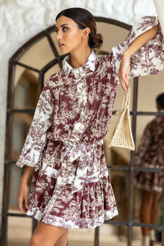 Miss June Paris - Dress ELEANOR - Burgundy - Pinkhill, Darwin boutique, Australian high end fashion, Darwin Fashion