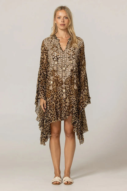 Miss June Paris Caftan Kayla - Beige Jungle