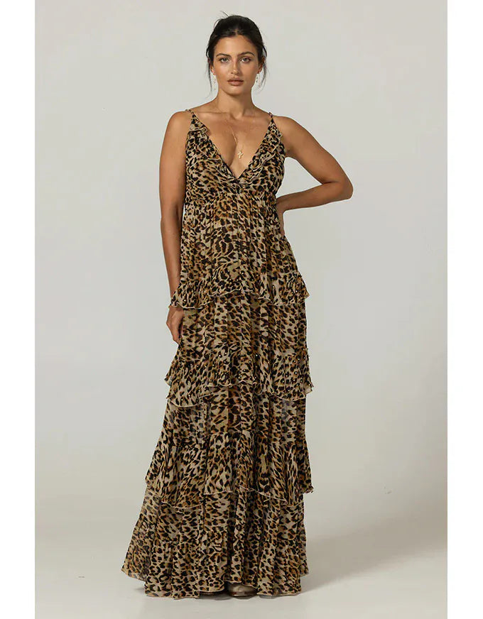 Miss June Paris Dress Kasia - Beige Jungle