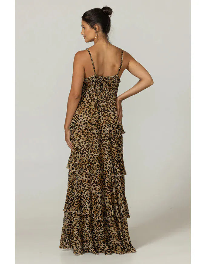 Miss June Paris Dress Kasia - Beige Jungle