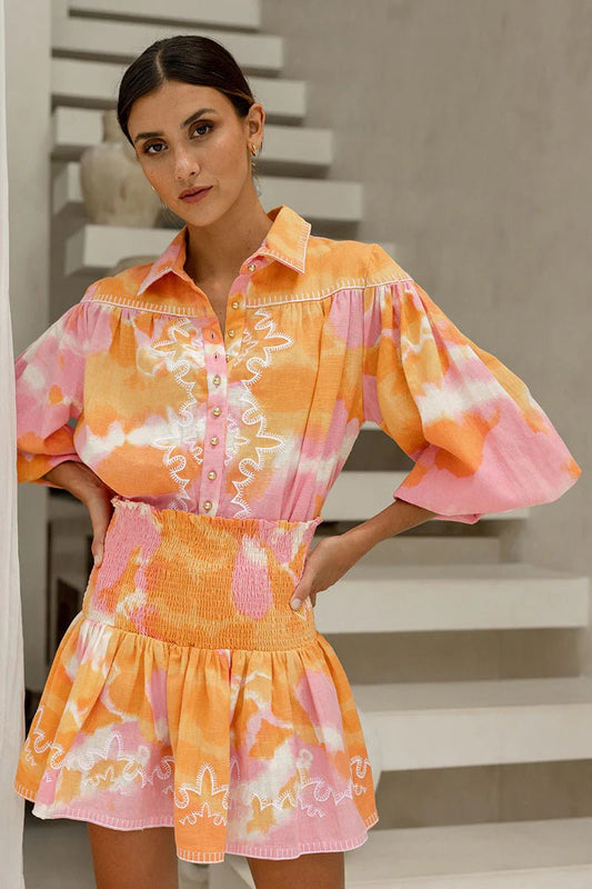 Miss June Paris - Shirt HAYLEY - Pink Orange - Pinkhill, Darwin boutique, Australian high end fashion, Darwin Fashion