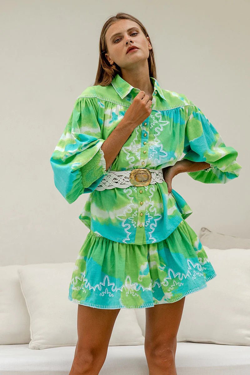 Miss June Paris - Skirt LEYLA - Green Aqua - Pinkhill, Darwin boutique, Australian high end fashion, Darwin Fashion