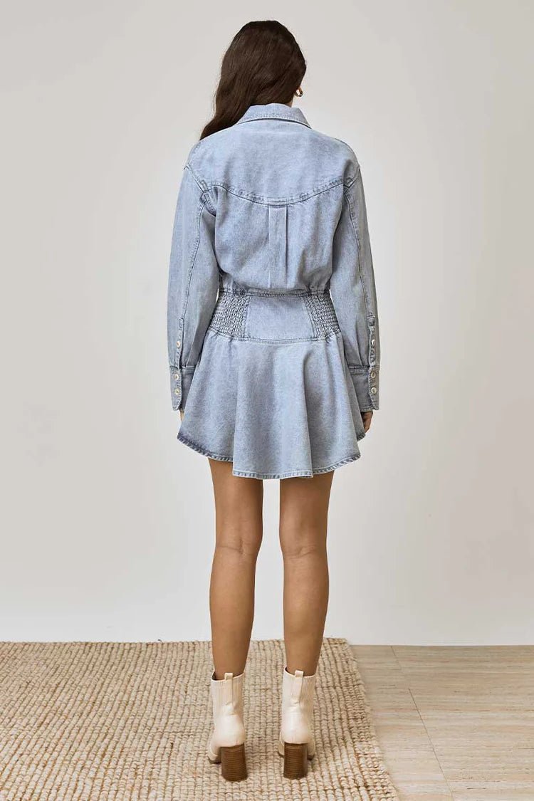 MON RENN LAIN DENIM SHIRT DRESS - DENIM BLUE - Pinkhill - Mon Renn -  - Darwin boutique - Australian fashion design - Darwin Fashion - Australian Fashion Designer - Australian Fashion Designer Brands - Australian Fashion Design 