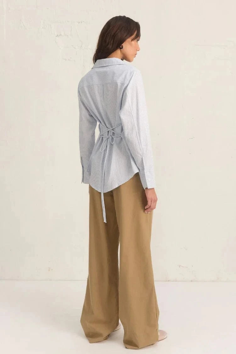 Mon Renn Cedar Shirt Blue Stripe - Pinkhill -  - [] - Darwin boutique - Australian fashion design - Darwin Fashion - Australian Fashion Designer - Australian Fashion Designer Brands - Australian Fashion Design 