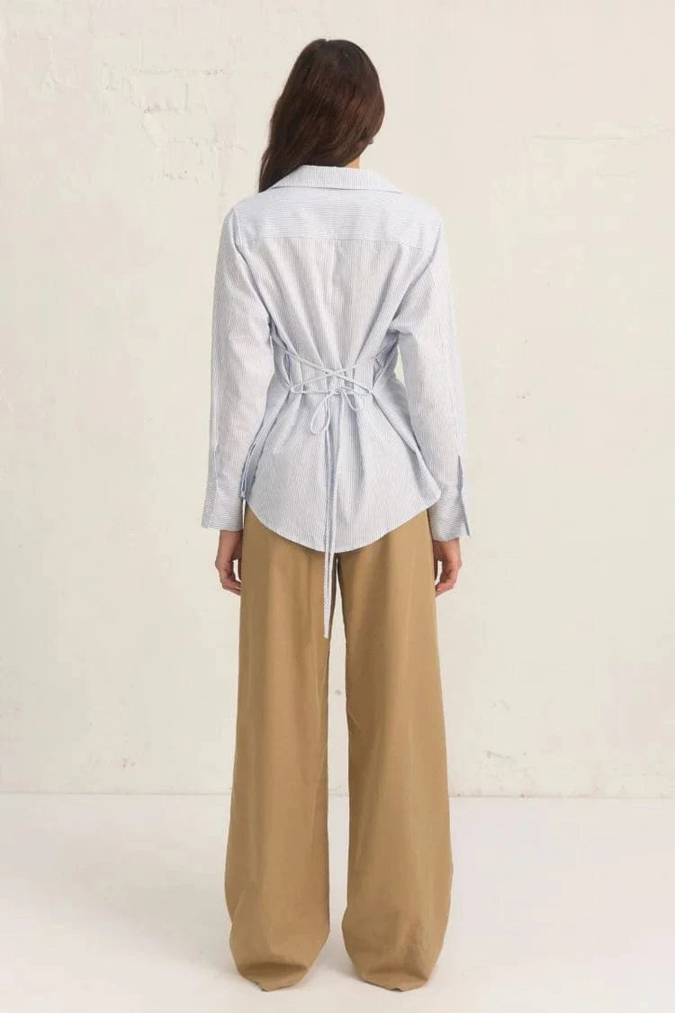 Mon Renn Cedar Shirt Blue Stripe - Pinkhill -  - [] - Darwin boutique - Australian fashion design - Darwin Fashion - Australian Fashion Designer - Australian Fashion Designer Brands - Australian Fashion Design 