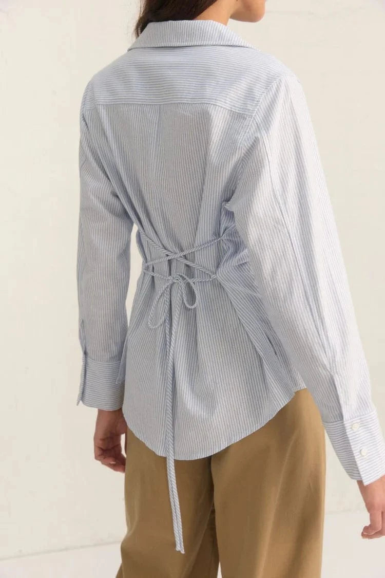 Mon Renn Cedar Shirt Blue Stripe - Pinkhill -  - [] - Darwin boutique - Australian fashion design - Darwin Fashion - Australian Fashion Designer - Australian Fashion Designer Brands - Australian Fashion Design 