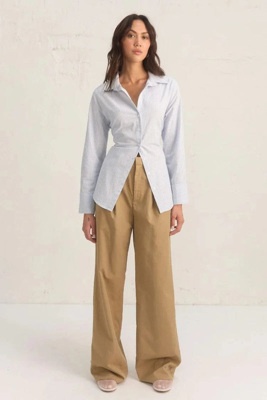 Mon Renn Cedar Shirt Blue Stripe - Pinkhill -  - [] - Darwin boutique - Australian fashion design - Darwin Fashion - Australian Fashion Designer - Australian Fashion Designer Brands - Australian Fashion Design 