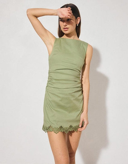 Mon Renn Fran Mini Dress - Fern Green - Pinkhill