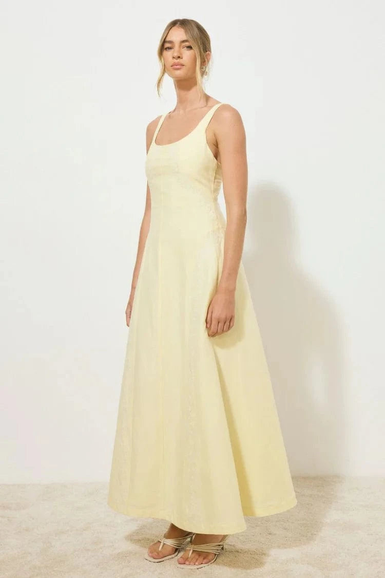 MON RENN ROSARIO DRESS BUTTER - Pinkhill -  - [] - Darwin boutique - Australian fashion design - Darwin Fashion - Australian Fashion Designer - Australian Fashion Designer Brands - Australian Fashion Design 