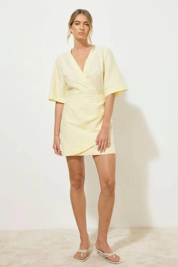 MON RENN ROSARIO MINI DRESS BUTTER - Pinkhill -  - [] - Darwin boutique - Australian fashion design - Darwin Fashion - Australian Fashion Designer - Australian Fashion Designer Brands - Australian Fashion Design 