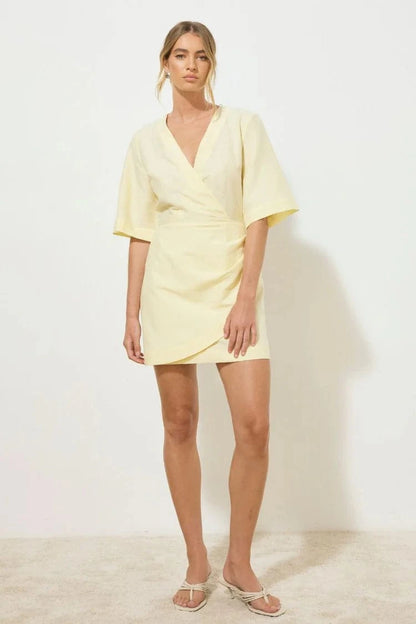 MON RENN ROSARIO MINI DRESS BUTTER - Pinkhill -  - [] - Darwin boutique - Australian fashion design - Darwin Fashion - Australian Fashion Designer - Australian Fashion Designer Brands - Australian Fashion Design 