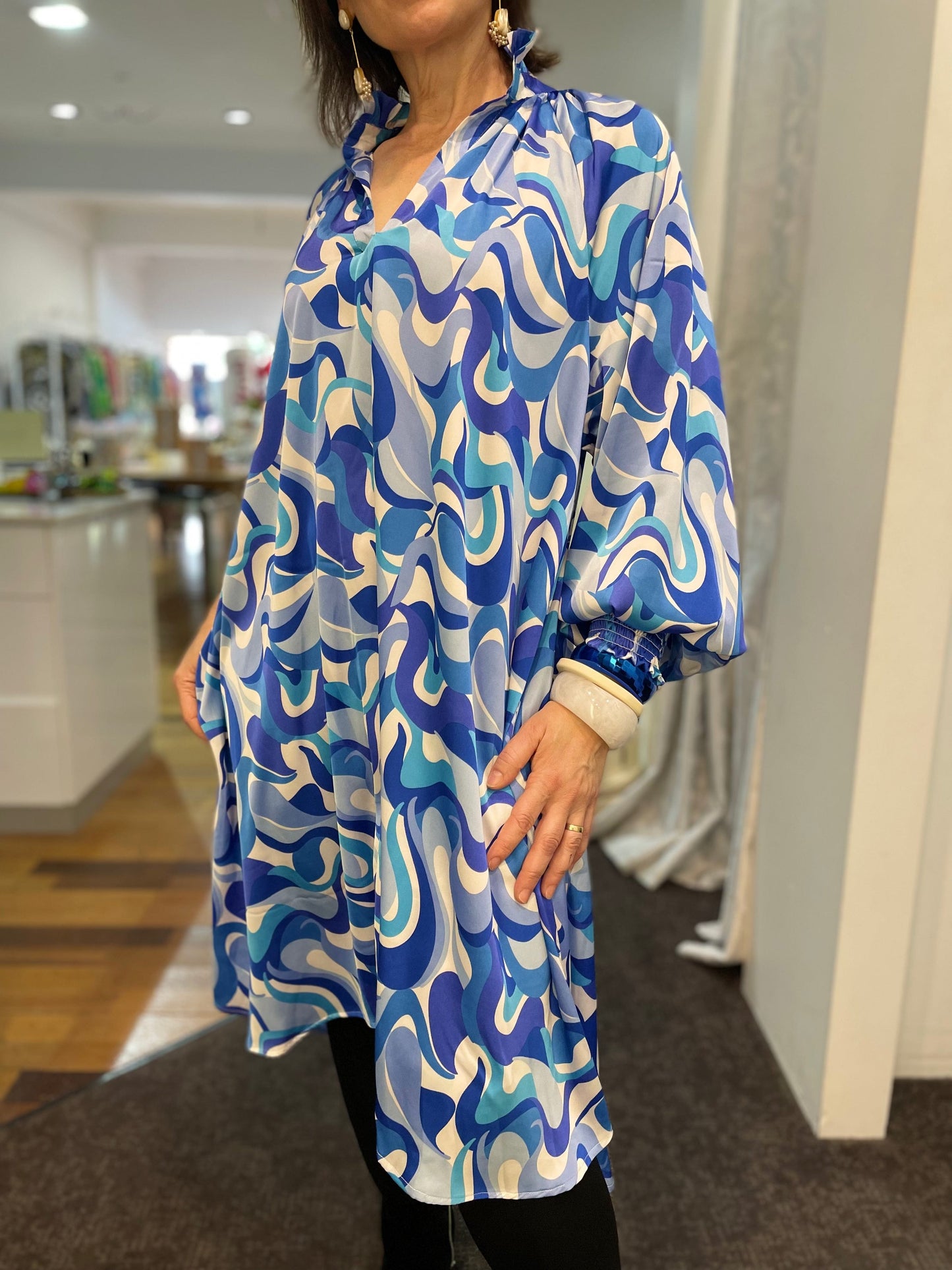 Evie Dress - Mykonos - Pinkhill - Nuan Indigo - floral, pocket dress - Darwin boutique - Australian fashion design - Darwin Fashion - Australian Fashion Designer - Australian Fashion Designer Brands - Australian Fashion Design Dresses