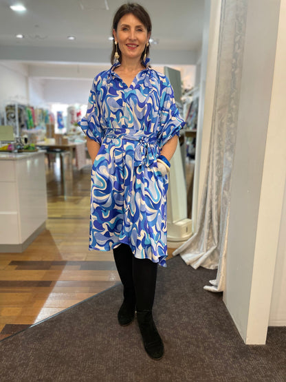 Evie Dress - Mykonos - Pinkhill - Nuan Indigo - floral, pocket dress - Darwin boutique - Australian fashion design - Darwin Fashion - Australian Fashion Designer - Australian Fashion Designer Brands - Australian Fashion Design Dresses