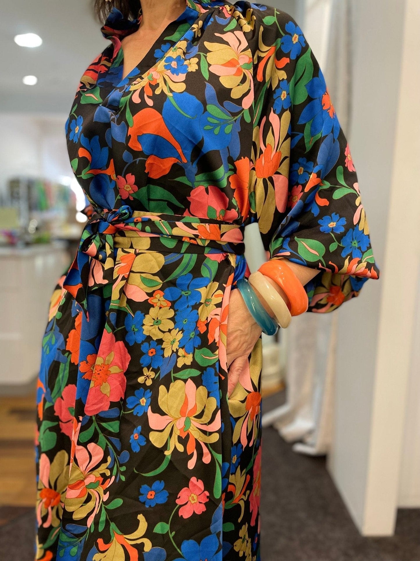 Evie Dress - Orange Floral - Pinkhill - Nuan Indigo - floral, pocket dress - Darwin boutique - Australian fashion design - Darwin Fashion - Australian Fashion Designer - Australian Fashion Designer Brands - Australian Fashion Design Dresses