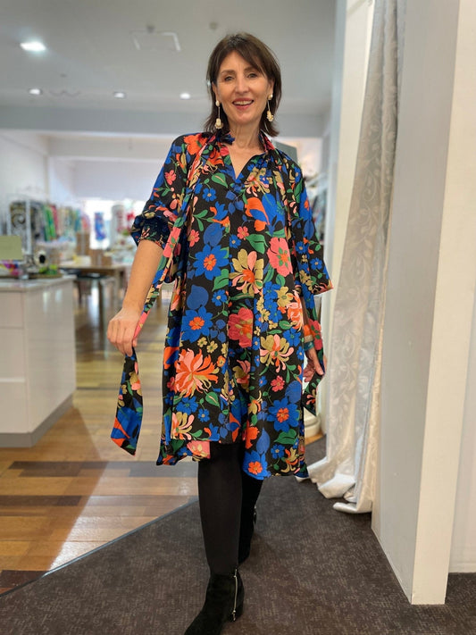 Evie Dress - Orange Floral - Pinkhill - Nuan Indigo - floral, pocket dress - Darwin boutique - Australian fashion design - Darwin Fashion - Australian Fashion Designer - Australian Fashion Designer Brands - Australian Fashion Design Dresses