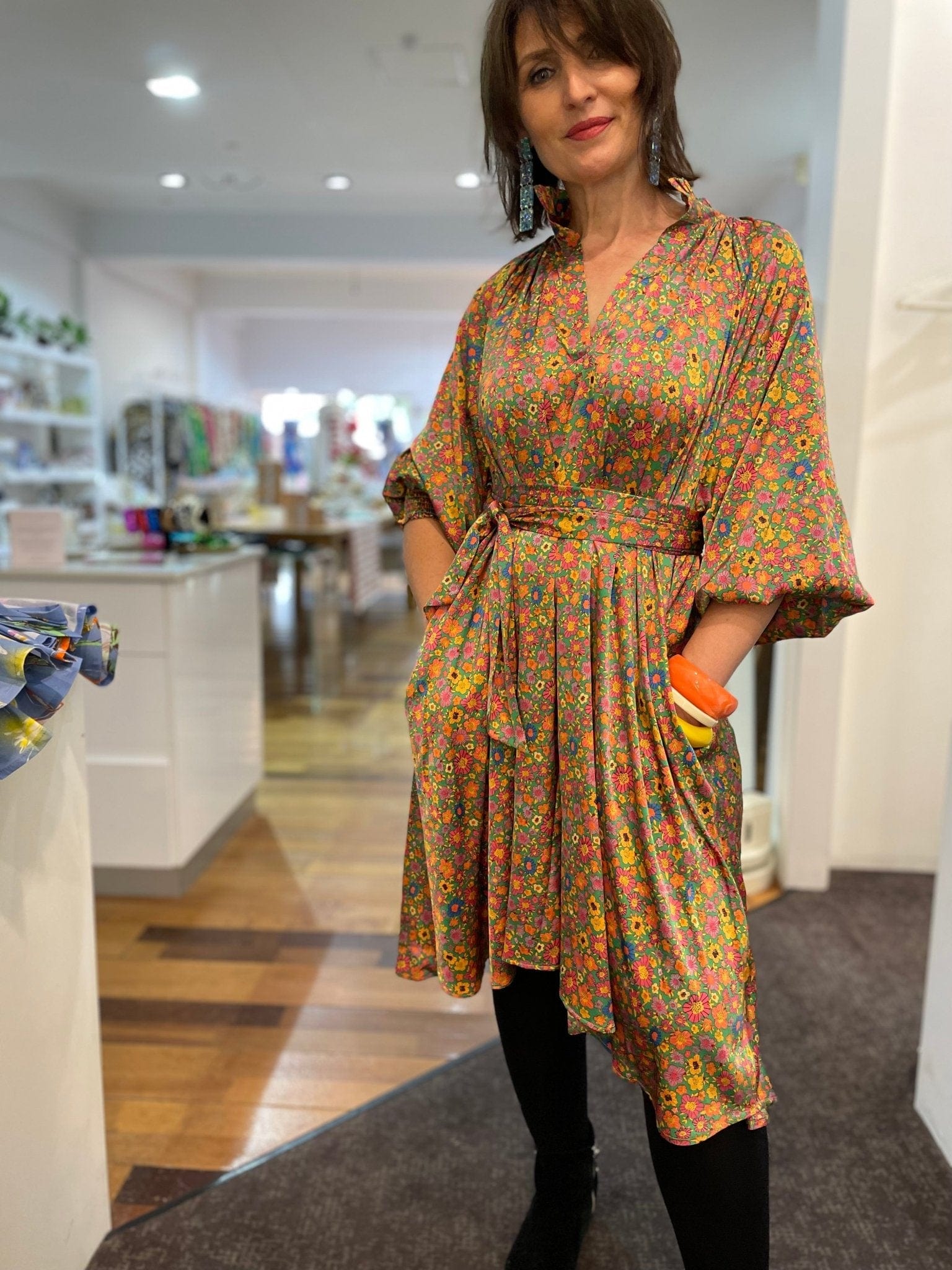 Evie Dress - Prairie Floral - Pinkhill - Nuan Indigo - floral, pocket dress - Darwin boutique - Australian fashion design - Darwin Fashion - Australian Fashion Designer - Australian Fashion Designer Brands - Australian Fashion Design Dresses