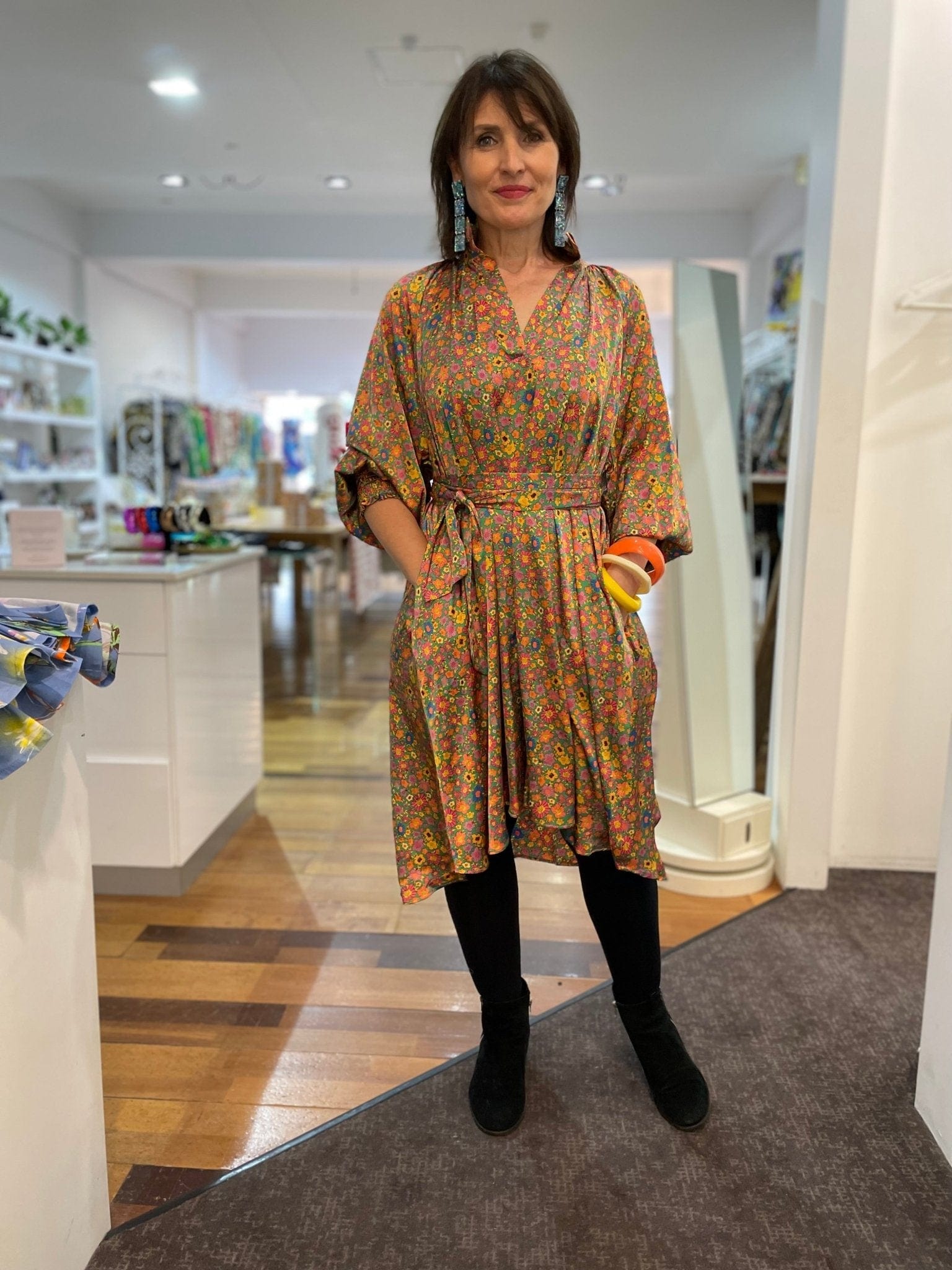 Evie Dress - Prairie Floral - Pinkhill - Nuan Indigo - floral, pocket dress - Darwin boutique - Australian fashion design - Darwin Fashion - Australian Fashion Designer - Australian Fashion Designer Brands - Australian Fashion Design Dresses