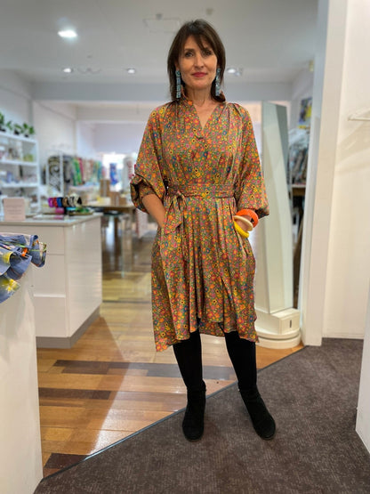 Evie Dress - Prairie Floral - Pinkhill - Nuan Indigo - floral, pocket dress - Darwin boutique - Australian fashion design - Darwin Fashion - Australian Fashion Designer - Australian Fashion Designer Brands - Australian Fashion Design Dresses