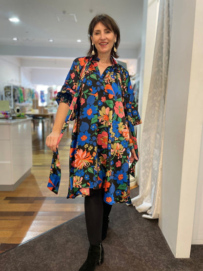 Evie Dress - Prairie Floral - Pinkhill - Nuan Indigo - floral, pocket dress - Darwin boutique - Australian fashion design - Darwin Fashion - Australian Fashion Designer - Australian Fashion Designer Brands - Australian Fashion Design Dresses