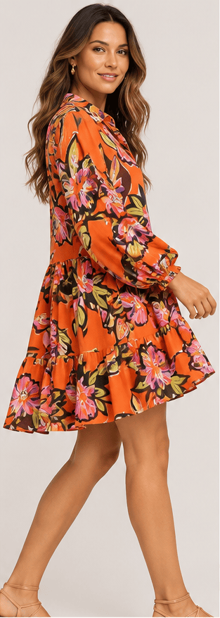 OKTAVIJA | Donna Dress - Sunset Bloom - Pinkhill