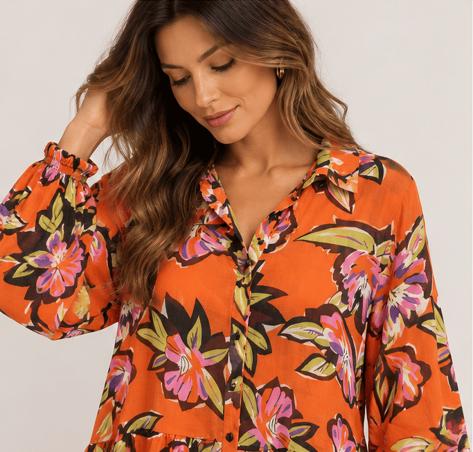 OKTAVIJA | Donna Dress - Sunset Bloom - Pinkhill