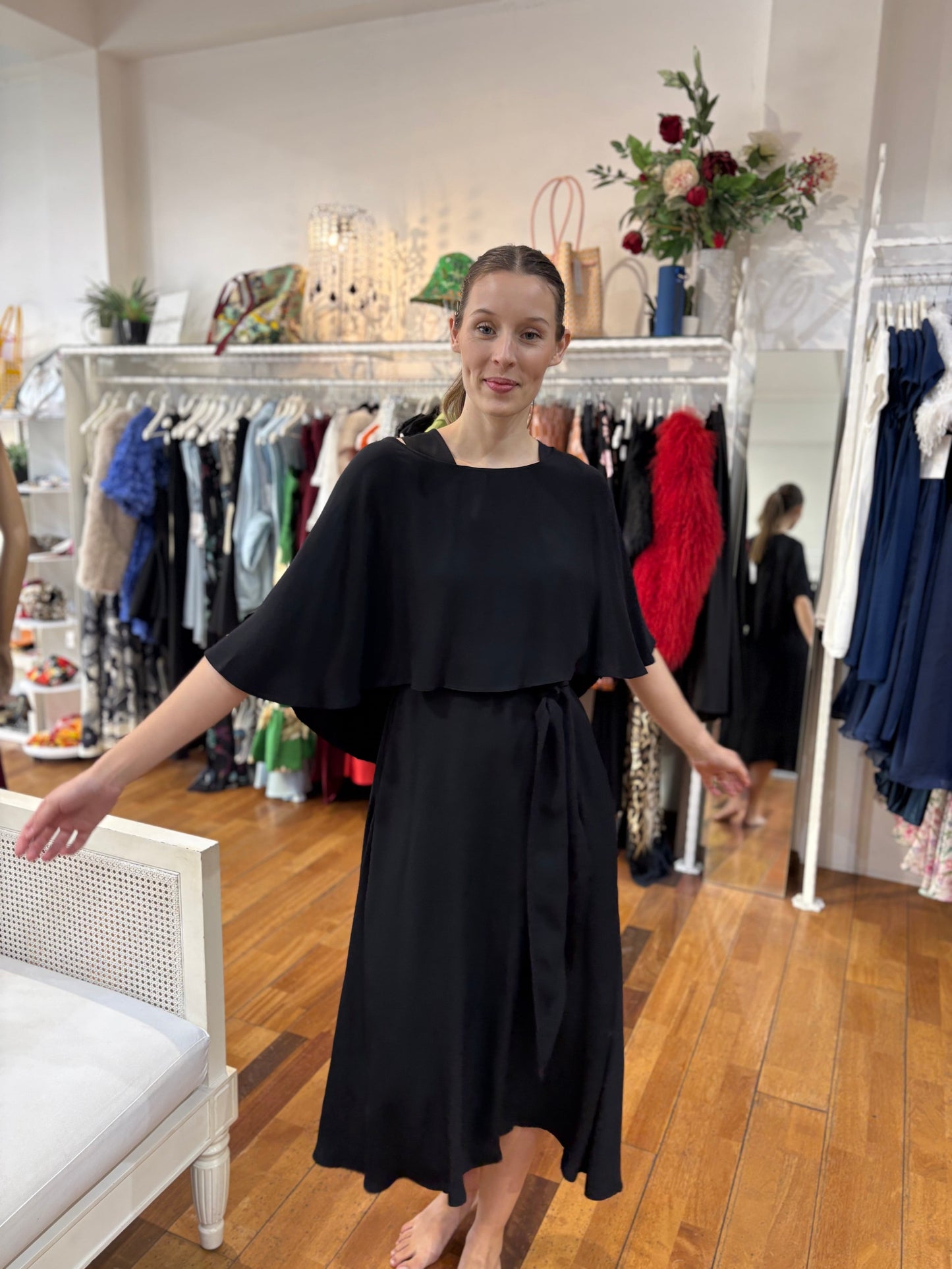 Oktavija Evie Cape - Black - Pinkhill -  - [] - Darwin boutique - Australian fashion design - Darwin Fashion - Australian Fashion Designer - Australian Fashion Designer Brands - Australian Fashion Design 