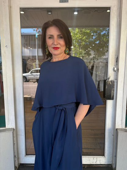 Oktavija Cape - Navy - Pinkhill -  -  - Darwin boutique - Australian fashion design - Darwin Fashion - Australian Fashion Designer - Australian Fashion Designer Brands - Australian Fashion Design 