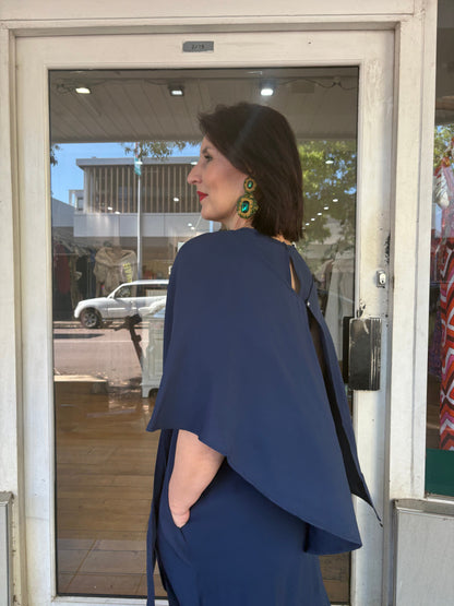 Oktavija Cape - Navy - Pinkhill -  -  - Darwin boutique - Australian fashion design - Darwin Fashion - Australian Fashion Designer - Australian Fashion Designer Brands - Australian Fashion Design 