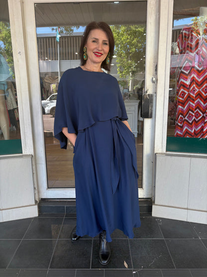 Oktavija Cape - Navy - Pinkhill -  -  - Darwin boutique - Australian fashion design - Darwin Fashion - Australian Fashion Designer - Australian Fashion Designer Brands - Australian Fashion Design 