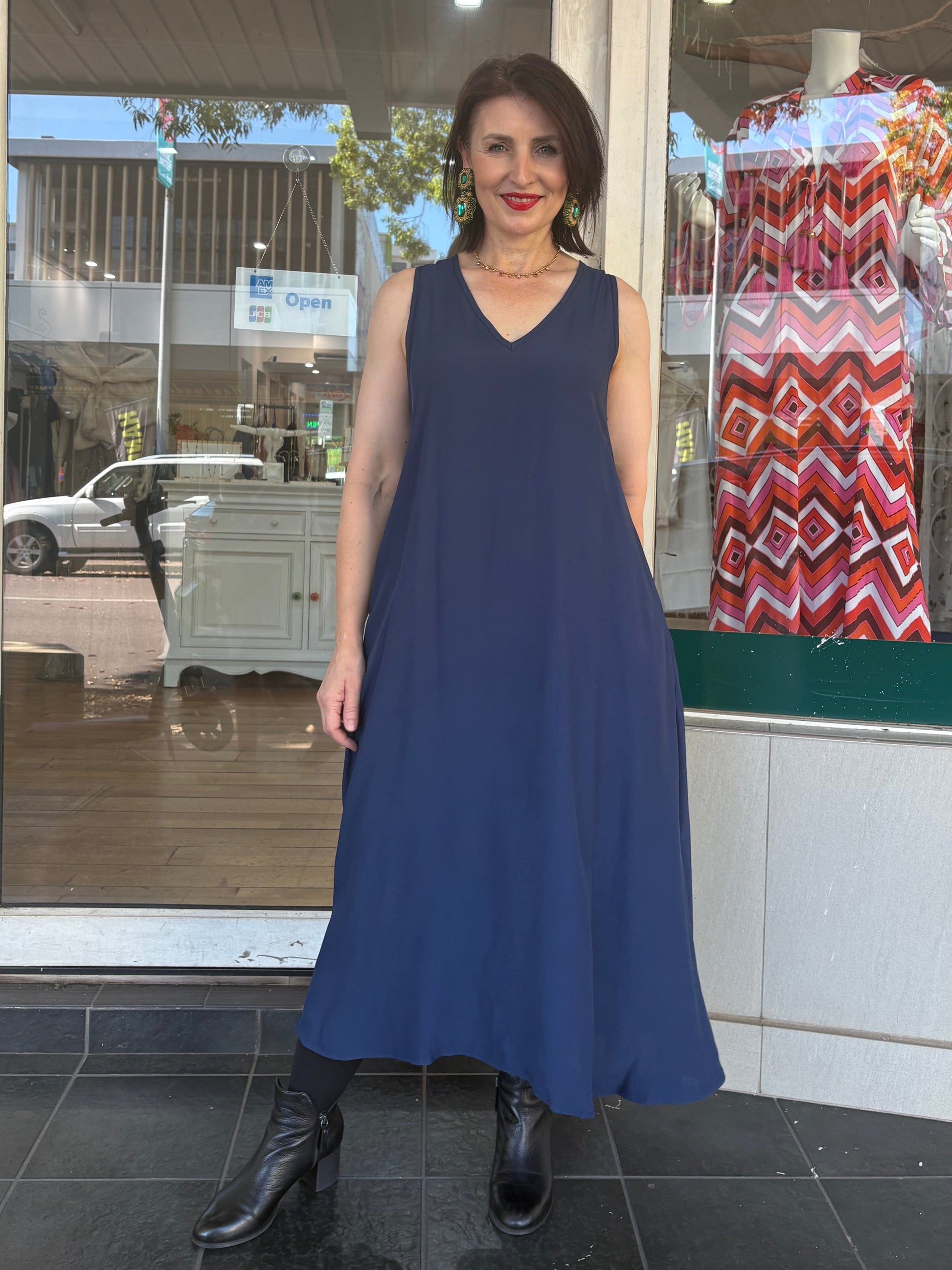 Oktavija Cape - Navy - Pinkhill -  -  - Darwin boutique - Australian fashion design - Darwin Fashion - Australian Fashion Designer - Australian Fashion Designer Brands - Australian Fashion Design 