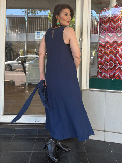 Oktavija Cape - Navy - Pinkhill -  -  - Darwin boutique - Australian fashion design - Darwin Fashion - Australian Fashion Designer - Australian Fashion Designer Brands - Australian Fashion Design 